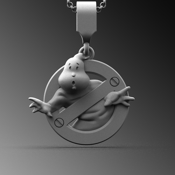 Sterling Silver Ghost Pendant Necklace, Mythical Jewelry Gift
