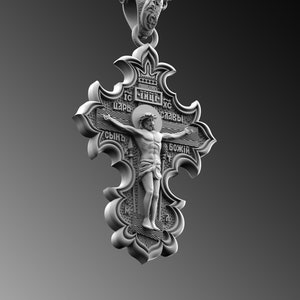 Silver Jesus Pendant Men Jesus Christ Necklace Crucifix Necklace Men Christian Necklace Jesus Necklace For Man Silver Crucifix Necklace Gift