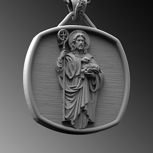 La collana d&#39;argento del buon pastore, Gesù che tiene un pendente di fascino di pecora, collane cristiane per le donne, ciondolo da uomo cristiano in argento sterling