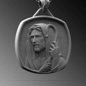 Ciondolo Il Buon Pastore Gesù Cristo, Collane cristiane per uomo, Collana Argento Uomini Cristiani, Regalo Religioso Cattolico Argento Cristo