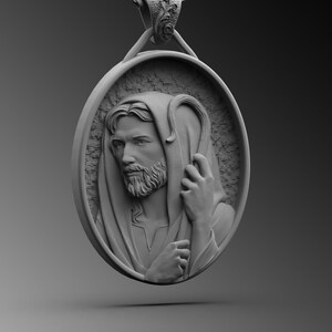 Ciondolo Il Buon Pastore Gesù Cristo, Collane cristiane per uomo, Collana Argento Uomini Cristiani, Regalo Religioso Cattolico Argento Cristo