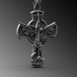 Saint Michael The Archangel Pendant St Michael Necklace For Man Archangel Pendant Christian Necklace For Religious Man Christian Gift Him