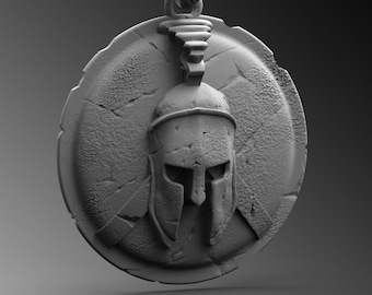 Colgante de casco espartano de plata de ley hecho a mano, joyería para hombre de la antigua Grecia.