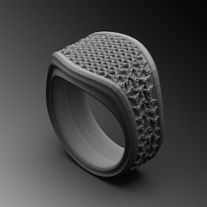 Silver Geometric Signet Rings For Man Sterling Band Ring Unique Silver Ring For Man Band Pinky Ring Geometric Sterling Silver Signet Ring