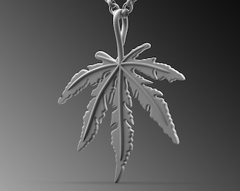 Sterling Silver Marijuana Leaf Pendant Necklace – Stoner Charm