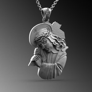 Mens Crucifix Necklace Crucifix Necklace Silver Cross Pendant MenS Jesus Christ Crucifix Necklace Christian Cross Necklace For Man Gift Him