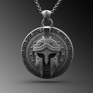 Spartan Helmet Handmade Silver Necklace, Spartan Helmet Silver Men Jewelry, Spartan Helmet Sterling Silver Pendant, Ancient Greece Men Gift