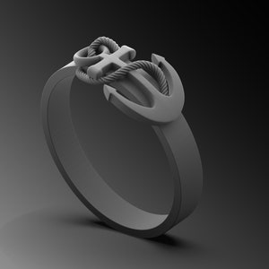 Anker Siegelring Herren Silber Anker Ring Einzigartige Anker Siegel Ringe für Mann Pinky Silber Ring Einzigartiger Sterling Ring für Mann Seemann Geschenk Him