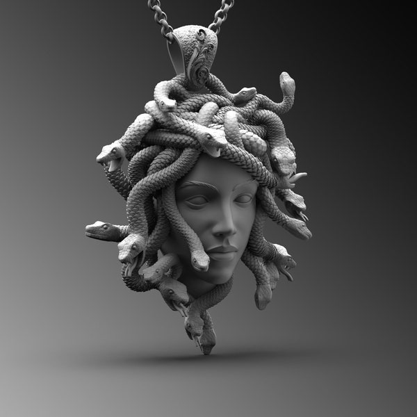 Medusa Pendant, Medusa Head Necklace, Medusa Sterling Silver Pendant, Gorgon Medusa Pendant, Gorgon Medusa Necklace, Medusa Silver Necklace
