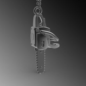Silver Chainsaw Pendant For Men Chainsaw Necklace Sterling Silver Chainsaw Pendant For Man Gift Handmade Silver Pendant Unique Chainsaw Gift