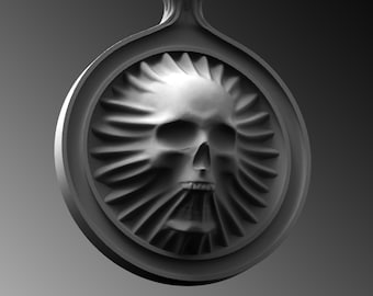 Sterling Silver Skull Pendant Necklace, Mythical Jewelry Gift For Him