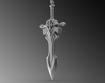 Sterling Silver Excalibur Sword Pendant, Warrior Necklace