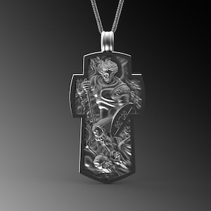 Saint Michael The Archangel Pendant St Michael Necklace For Man Archangel Pendant Christian Necklace For Religious Man Christian Gift Him