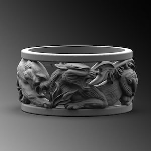 Silver Panther Rings For Man Silver Panther Head Ring Men Tiger Band Ring Unique Silver Rings For Man Pinky Puma Ring Unique Silver Gift