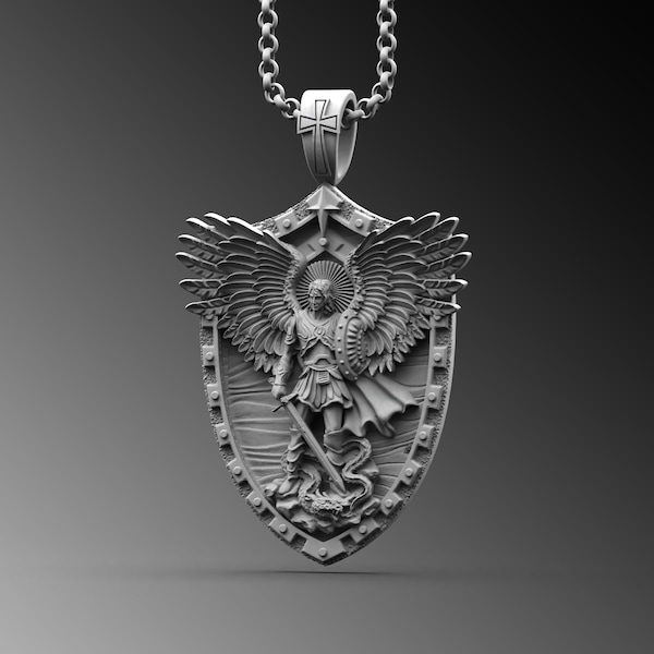 St Michael Necklace - Etsy