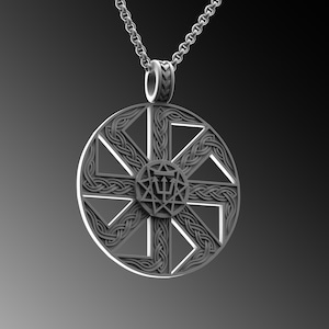 Silver Nine Point Pentagram with Trident Pendant For Man Sterling Trident Amulet Unique Viking Medallion Pendant Gift Norse Ocuult Gift Him