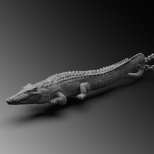 Crocodile Pendant Silver Alligator Handmade Sterling Silver Men Charm Unique Croc Silver Mens Jewelry Animal Necklace Gift For Boyfriend
