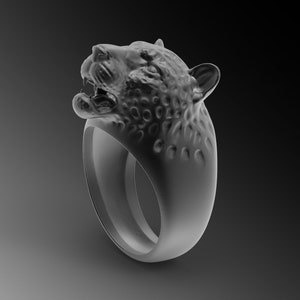 Anillos de leopardo de plata para hombre Anillo de cabeza de leopardo de plata Anillo de sello para hombres Anillos de plata únicos para hombre Anillo de leopardo rosado Anillo de plata único 925
