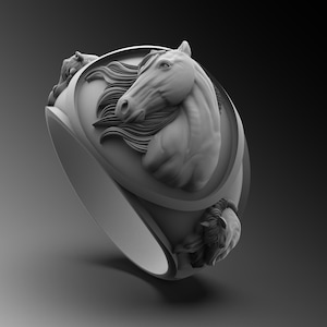 Mens Horse Ring Silver Horse Ring Mens Signet Ring Horse Rings For Man Horse Silver Ring Man Pinky Ring Unique Silver Rings For Man Gift Him
