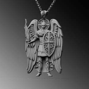 Saint Michael The Archangel Pendant St Michael Necklace For Man Archangel Pendant Christian Necklace For Religious Man Christian Gift Him