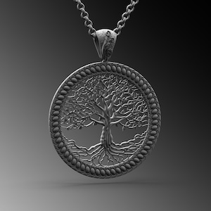 Tree Of Life Necklace Men Yggdrasil Pendant Scandinavian Yggdrasil Necklace Viking Tree Necklace Silver Chain Yggdrasil Pendant Men Amulet