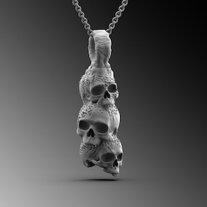 Herren Schädel Anhänger Silber Schädel Halskette für Mann Sterling Silber Schädel Anhänger einzigartiges Geschenk für ihn Herren Schädel Halskette Geschenk für Mann Schmuck