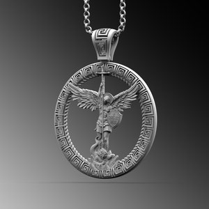 Saint Michael The Archangel Pendant St Michael Necklace For Man Archangel Pendant Christian Necklace For Religious Man Christian Gift Him