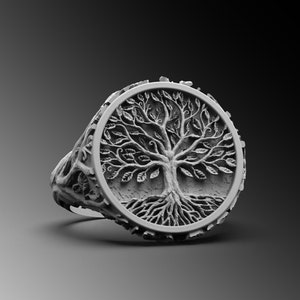 Yggdrasil Ring, Tree Of Life Ring, Mens Viking Ring, Tree Of Life Ring For Men, Silver Norse Ring