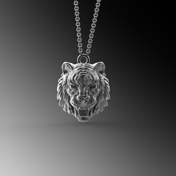 il_1080xN.6498974131_kwzu.jpg Sterling Silver Antiqued Tiger Cub Necklace - 18 Inch main image 1