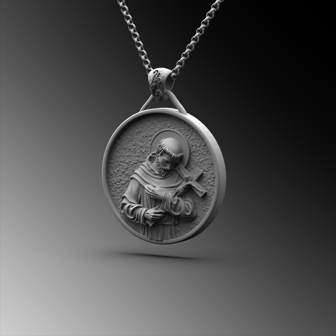 Saint Francis of Assisi Sterling Silver Medallion Pendant - Etsy