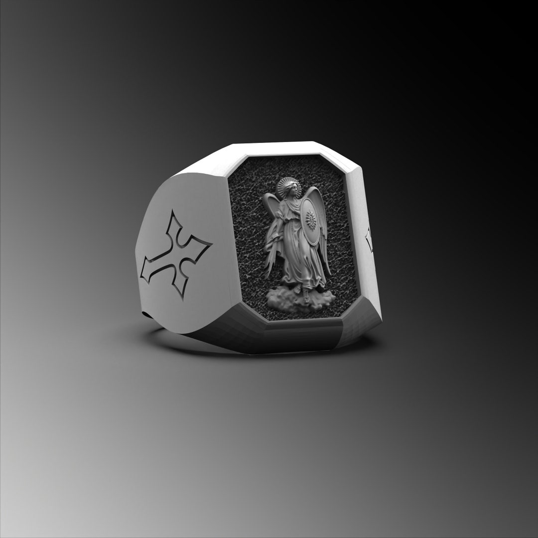 St Raphael the Archangel Ring, 925 Sterling Silver Christian Ring, Protection Ring
