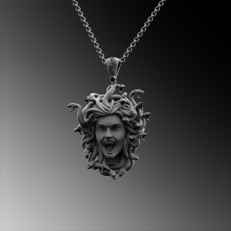 Medusa Pendant Medusa Head Necklace Medusa Sterling Silver Etsy