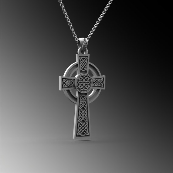 Silver Celtic Cross Necklace Religious Pendant Nordic Cross Charm Knotted Christian Cross Necklace Religious Irish Cros Jewelry Husband Gift Etsy