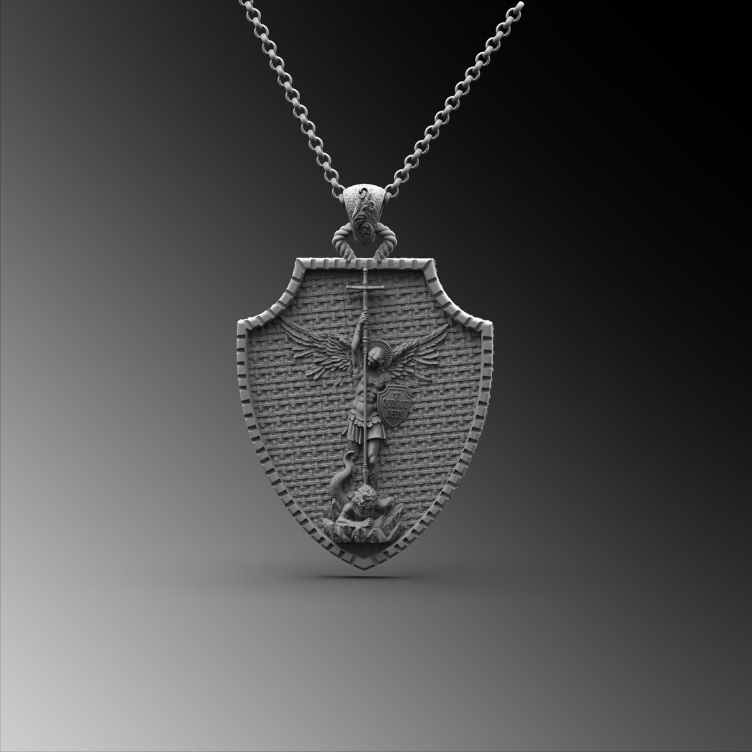 Sterling Silver Saint Michael Archangel Pendant Necklace - Etsy