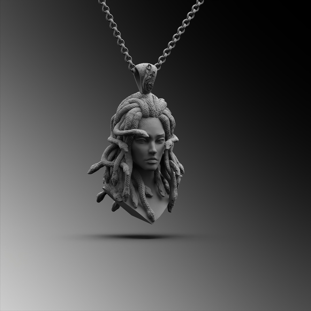 Medusa Pendant, Medusa Head Necklace, Medusa Sterling Silver Pendant