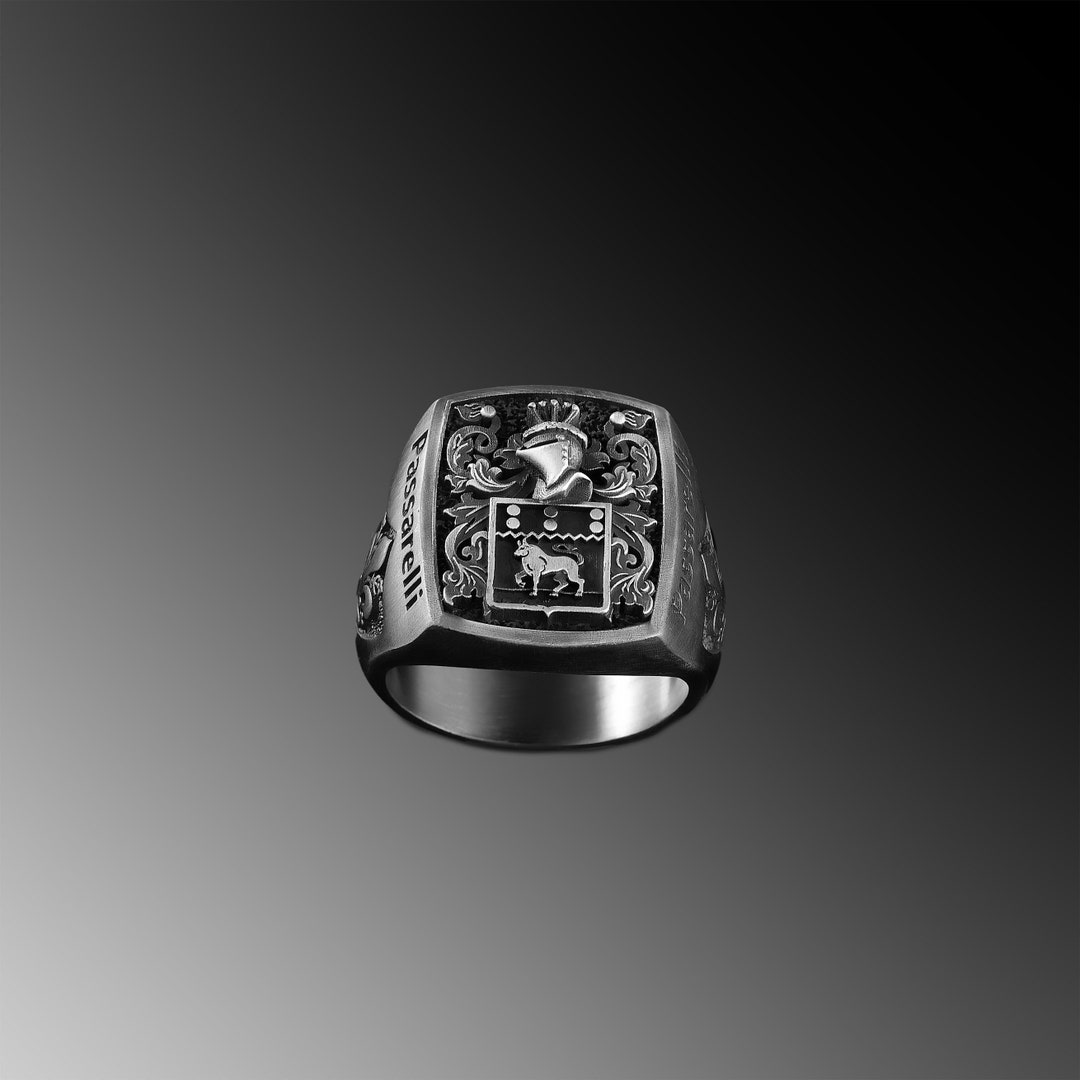 Family Crest Ring Coat of Arms Ring Men Custom Ring Men Sterling Wappenring Custom Mens