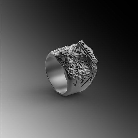 Mens Viking Ring Silver Mjolnir Ring Unique Viking Ring Etsy