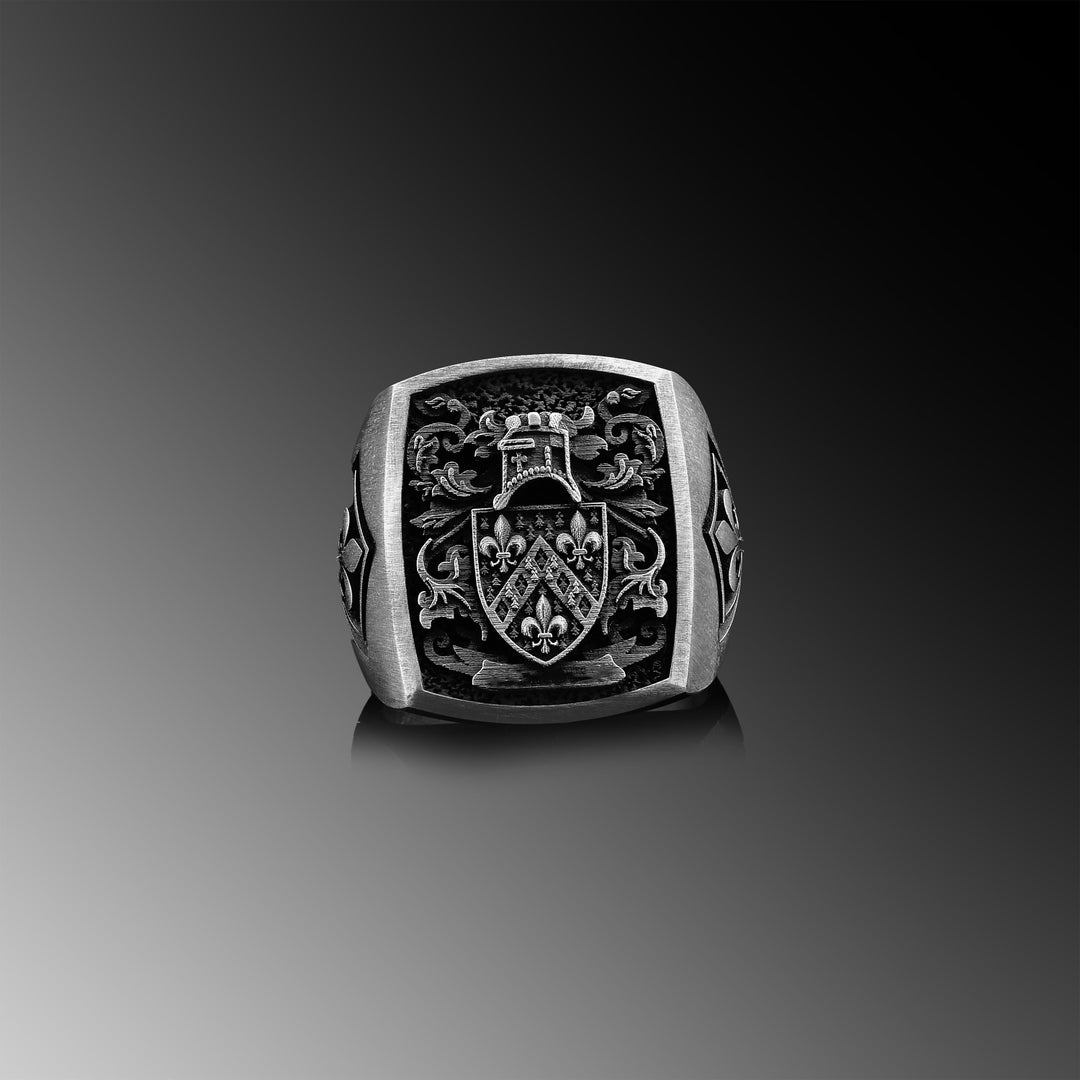 Family Crest Ring Coat of Arms Ring Men Custom Ring Men Sterling Wappenring Custom Mens