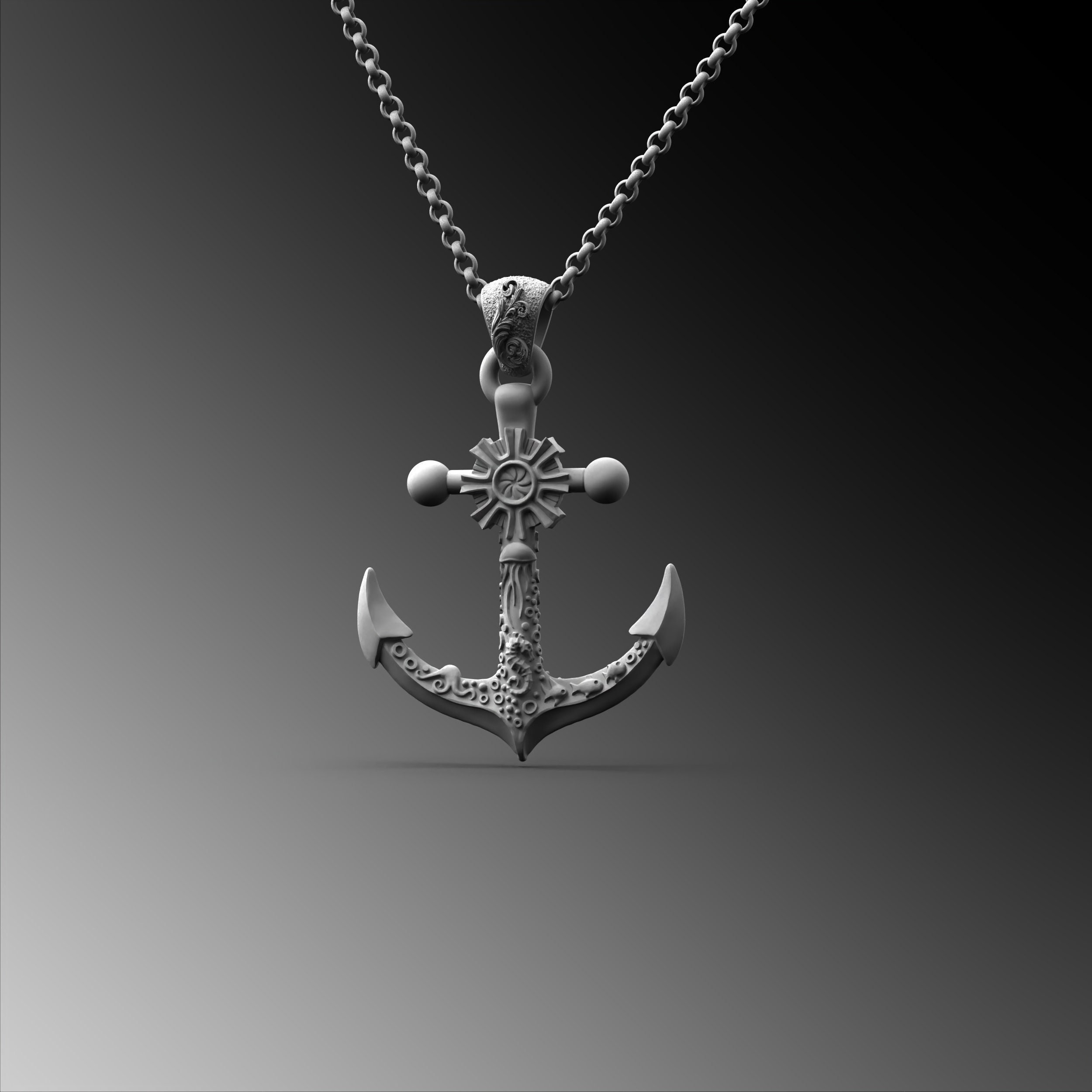 Nenalina Collana Donna Con Ciondolo Ancora In Argento 925 - Gioiello Marittimo, Catena 45 Cm