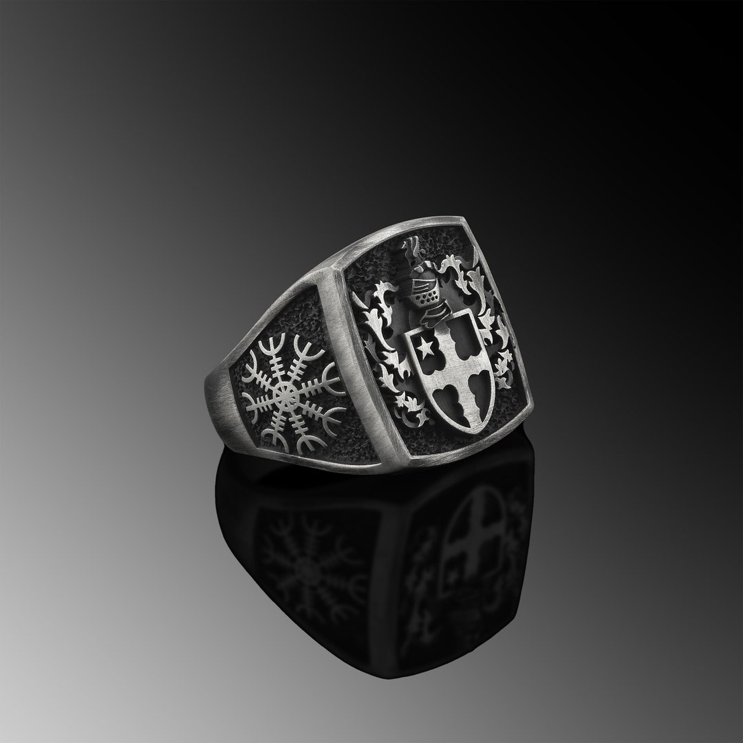 Family Crest Ring Coat of Arms Ring Men Custom Ring Men Sterling Wappenring Custom Mens