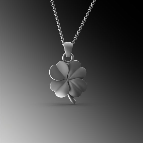 HELLOICE Three Leaf Clover Necklace Iced Out 5A CZ Diamond Clover Pendant  18k Gold Plated with 3mm 24