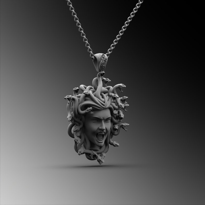 Medusa Pendant Medusa Head Necklace Medusa Sterling Silver Etsy