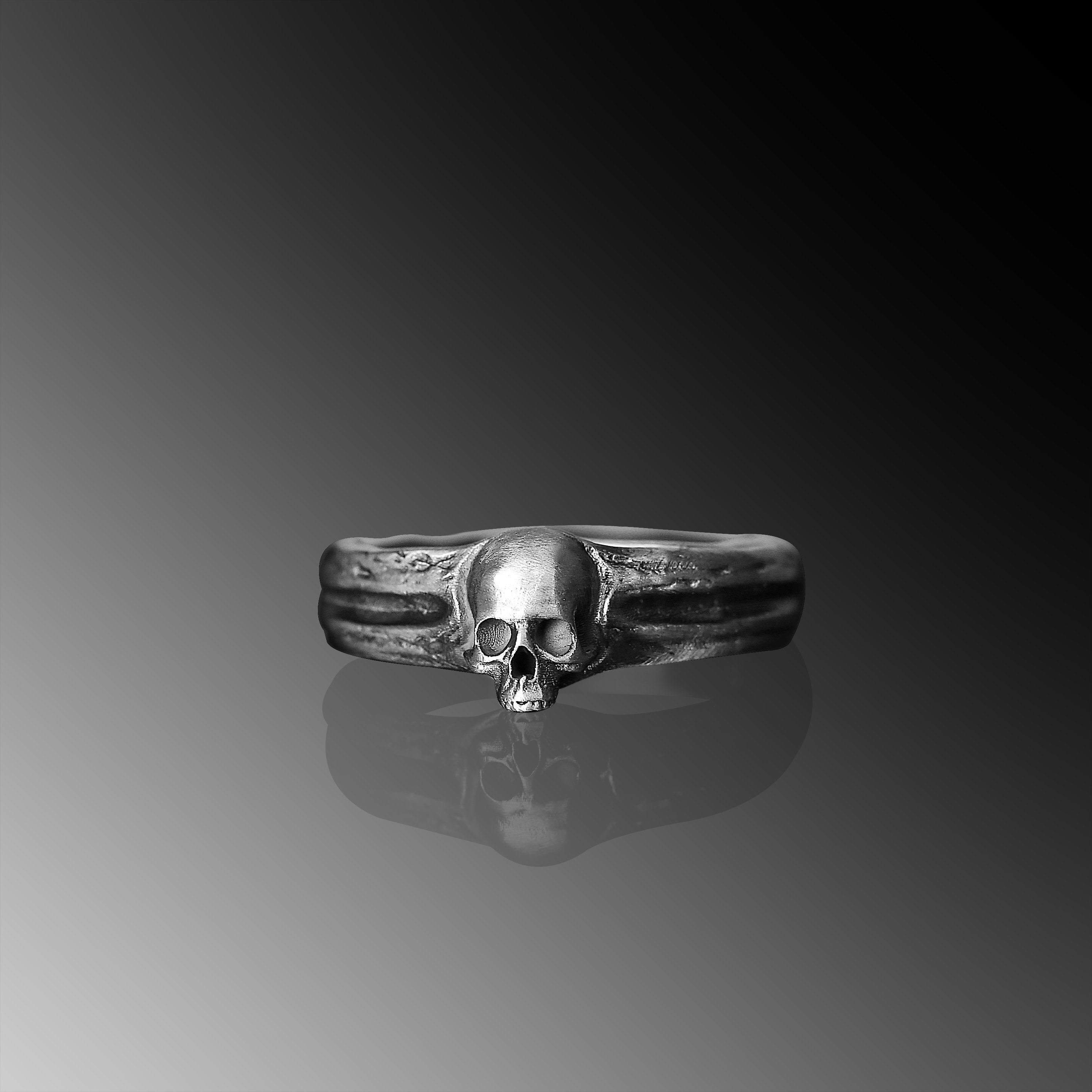 Silver Skull Ring Sterling Skul Band Rings For Man Band Skull Silver Ring Pinky Signet Ring Handmade Pinky Unique Silver Rings For Man Gift