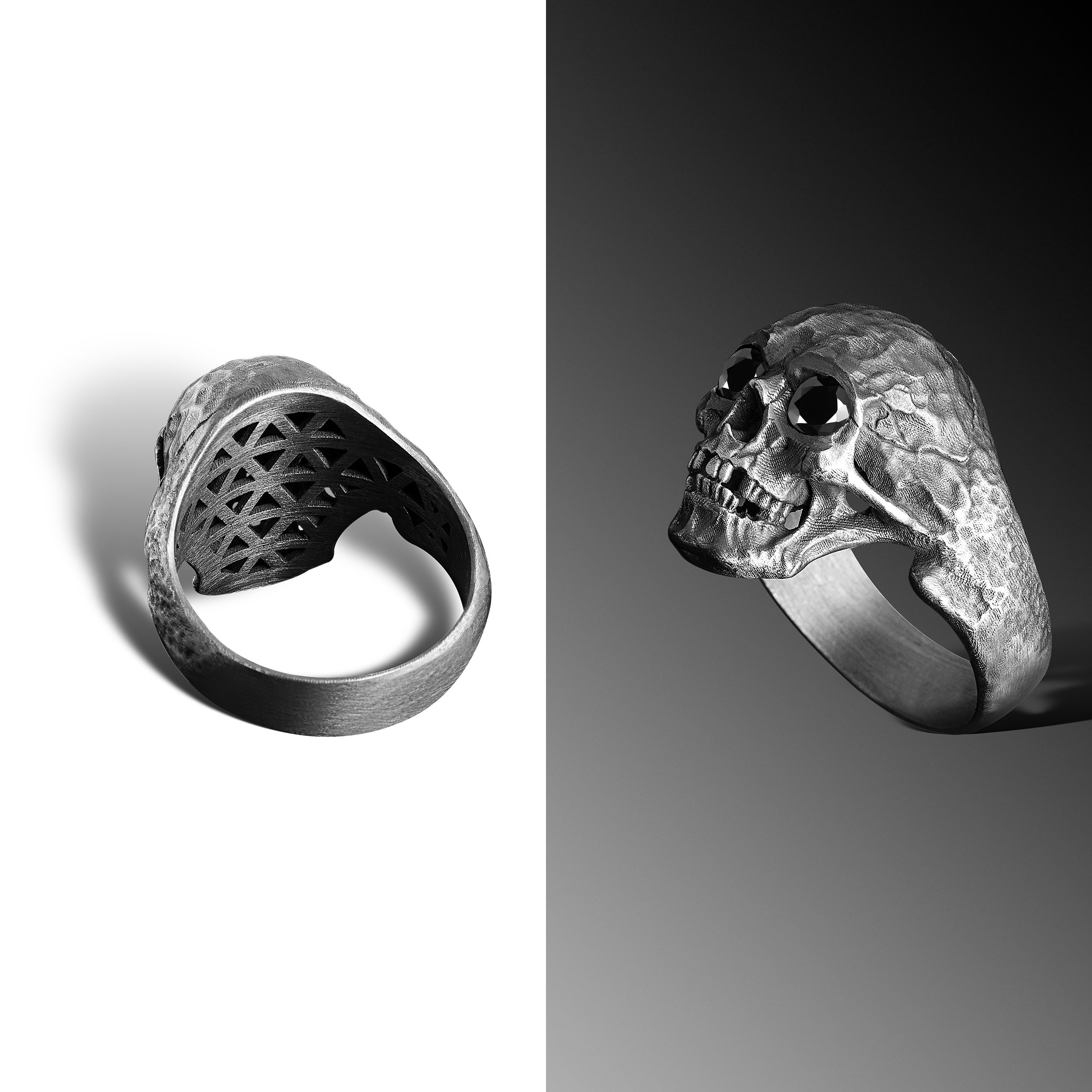 Mens Skull Ring Silver Skul Rings for Man Skull Silver Etsy