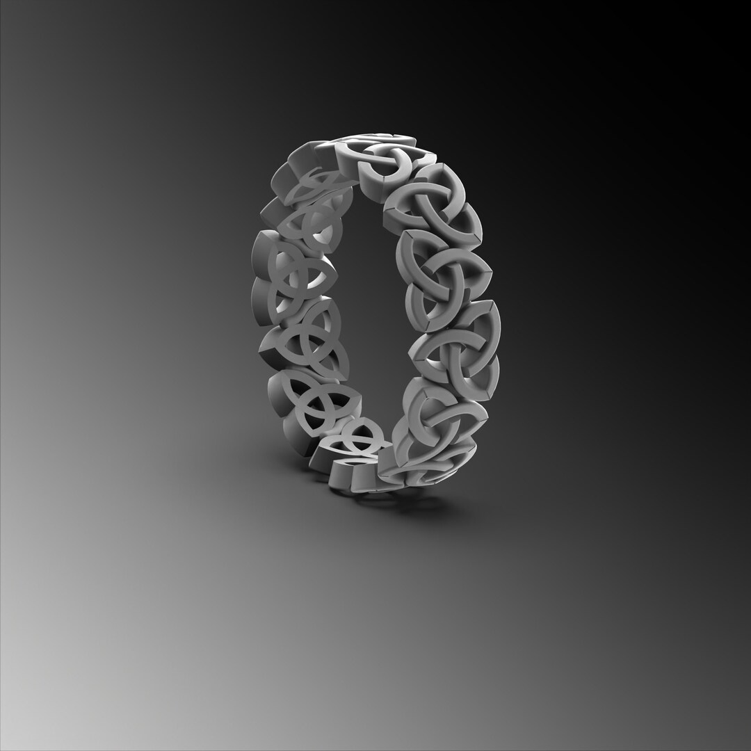 The Trinity Celtic Knot Handmade Sterling Silver Men Band Ring, the ...