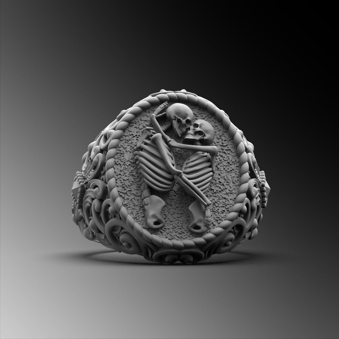 Skeleton Lovers Kissing Ring - Skull Couples Lovers Rings - Mens Skull ...