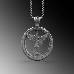 Saint Michael The Archangel Pendant St Michael Necklace For Man Archangel Pendant Christian Necklace For Religious Man Christian Gift Him