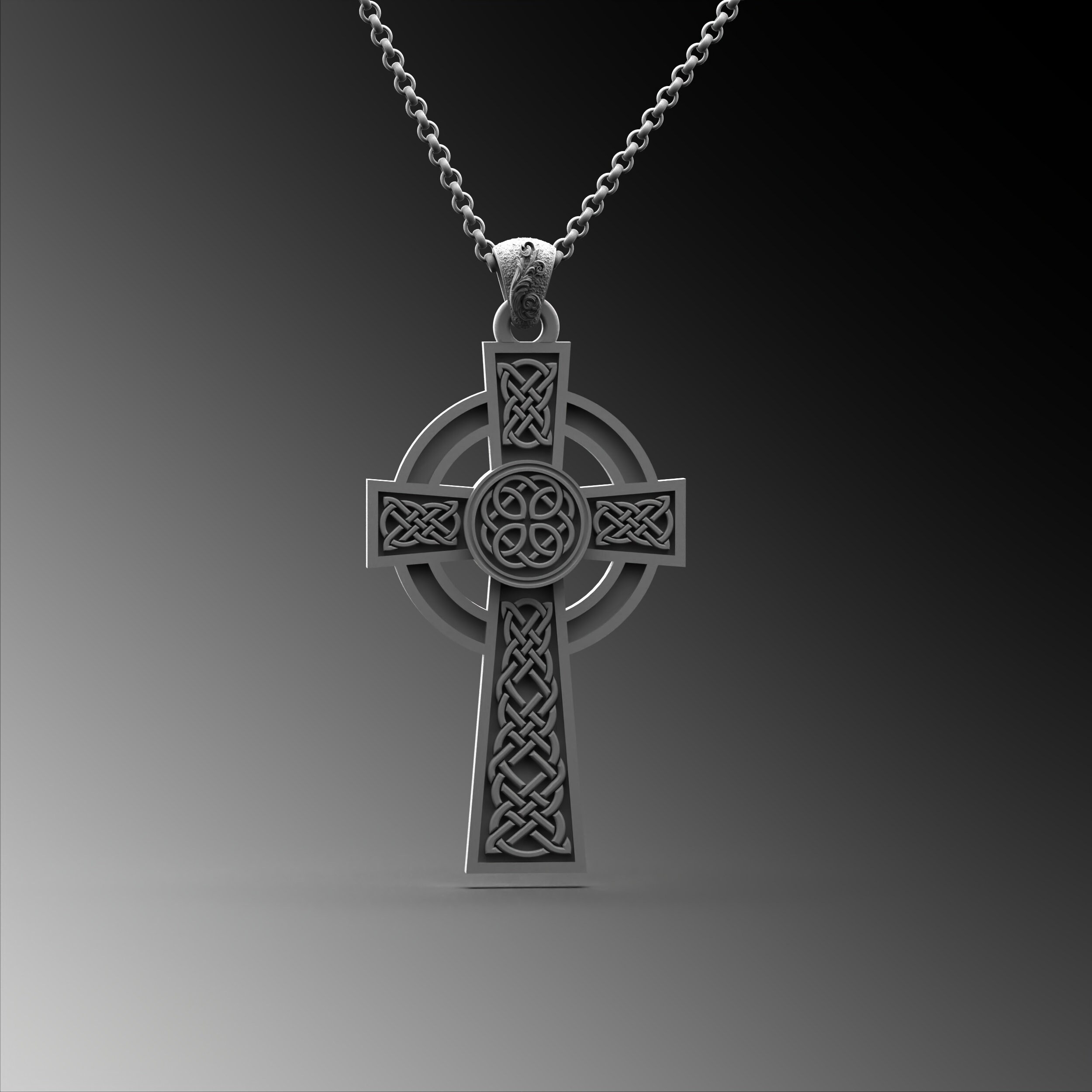 Sterling Silver Celtic Cross Pendant Necklace, Religious Irish Jewelry ...
