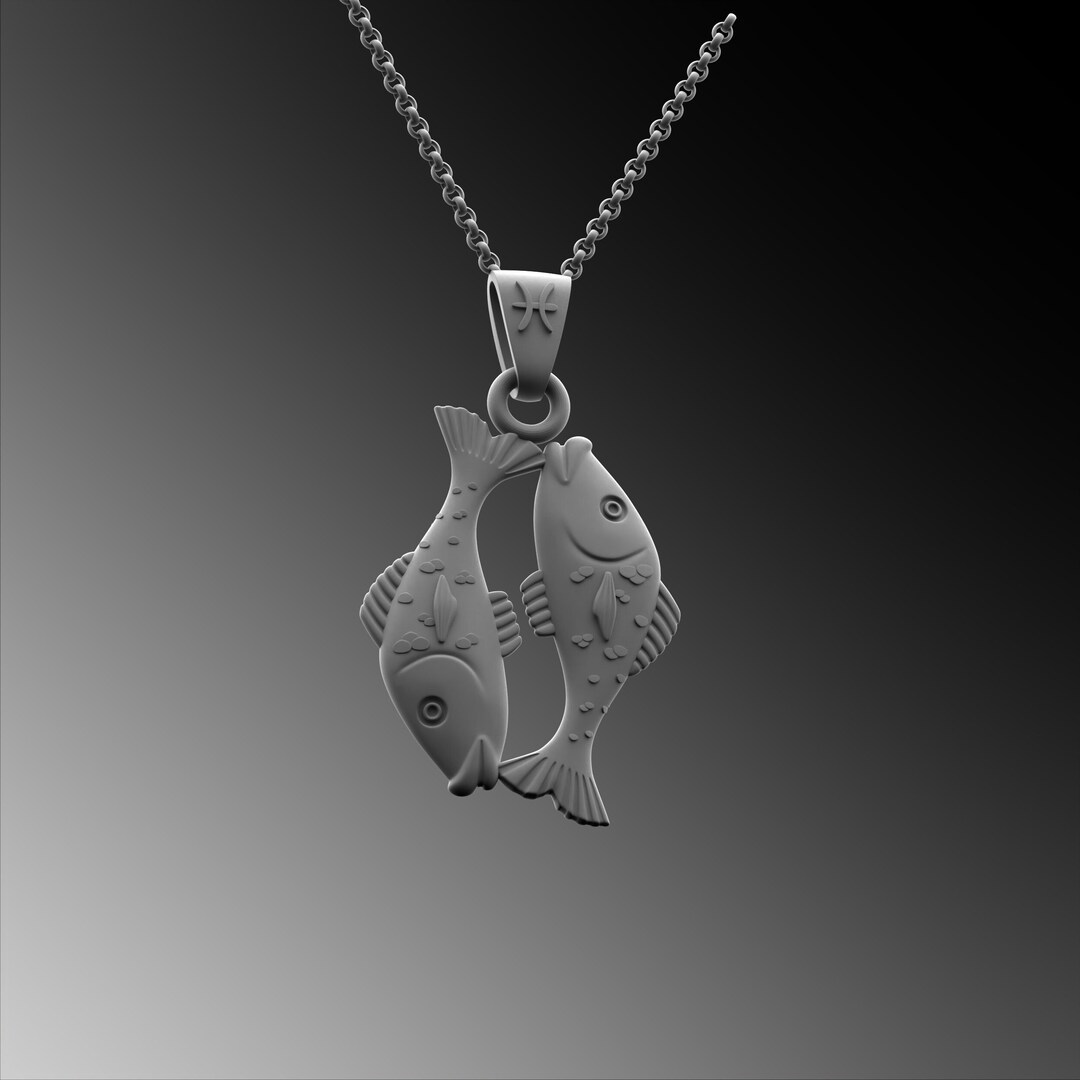 Handmade Sterling Silver Pisces Pendant, Astrology Necklace - Etsy