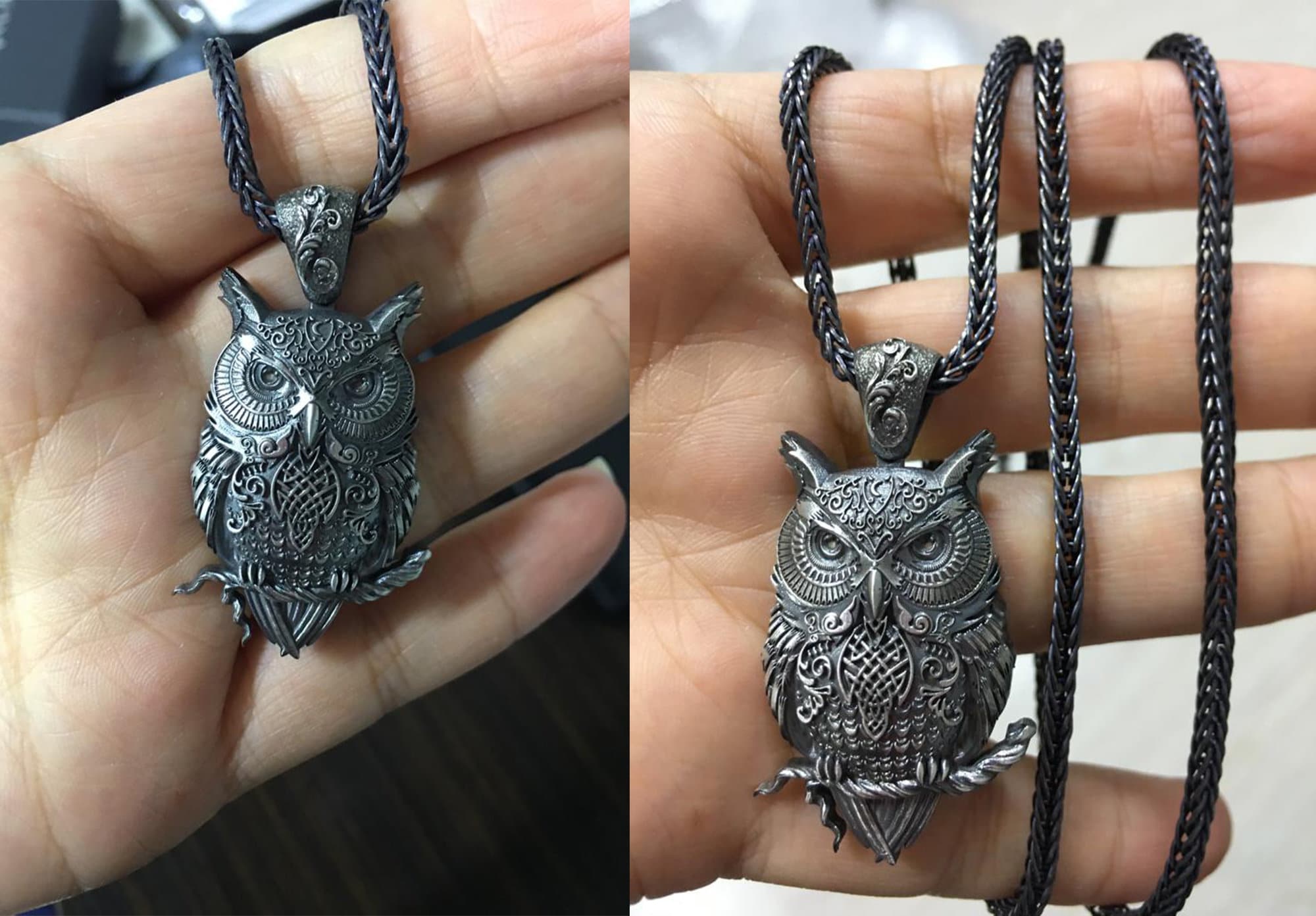 Collana Con Ciondolo Gufo In Argento Sterling E Pietra Di Luna - Gioiello Significativo Antistress, Regalo Per Donne